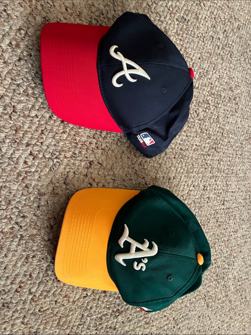 Navy/red Baseball Cap/ & Green and gold. 2-Youth